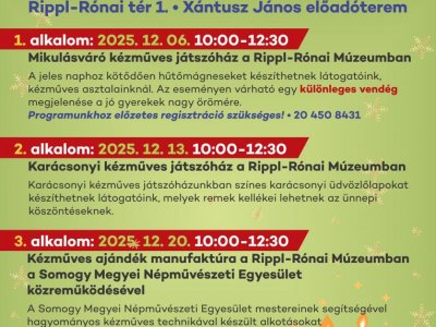 Adventi kézműves foglalkozások a Rippl-Rónai Múzeumban - 2025