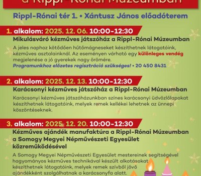 Adventi kézműves foglalkozások a Rippl-Rónai Múzeumban - 2025
